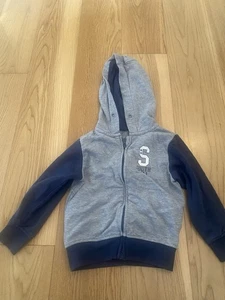 Grey/ Navy Zip Front Hoody Age 18/24 Months - Picture 1 of 6