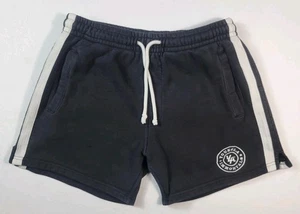 YoungLA Sport Shorts Herren M schwarz weiß Streifen Kordelzug Logo Gym Freizeit - Bild 1 von 10