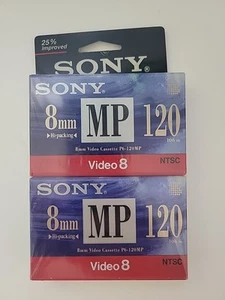 2 Pack NEW Sony P6-120MP 8mm Video Cassette Tapes 120 Min 8 Metal MP - Picture 1 of 4