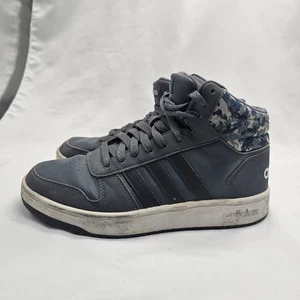 Scarpe Adidas Hoops Mid 2.0 giovani taglia 7 grigio mimetico basket sneakers bambini - Foto 1 di 8