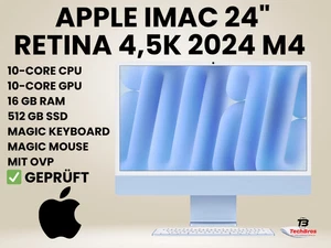 Apple iMac 24" Retina 4,5K 2024 M4/16/512GB 10C GPU Blau - Bild 1 von 7