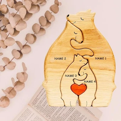 Bär Familie Holzpuzzle Spielzeug Familie von Bären Lernspielzeug Dekorationen - Bild 1 von 4