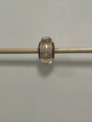 Original Pandora Element Muranoglas rosa Silber 925 mit Blumen - Bild 1 von 3