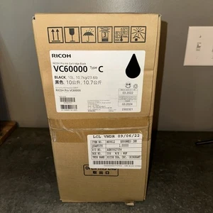 NEU Ricoh Schwarz Pro Tintenpatrone VC60000 Typ C Manuf. Datum 03.2022 KOSTENLOSER VERSAND - Bild 1 von 6
