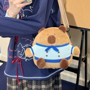 Large Capacity Capybara Plush Bag Preppy Style Crossbody Bag Students - Picture 1 of 12