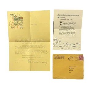 Par de cartas firmadas por artista de Elbert Hubbard escritor editor autógrafos tempranos - Imagen 1 de 8
