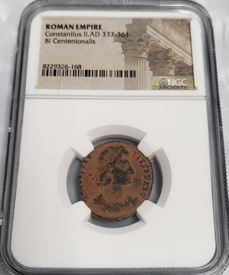 РИМСКАЯ ИМПЕРИЯ Констанций II, AD 337-361 BI полвека AA166 - Изображение 1 из 2