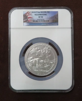2010-P Yellowstone 5 oz Silver ATB NGC Early Release America The Beautiful SP70 - Image 1 of 3