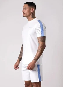 Gym King Core Plus Poly 2.0 Tee - White / Blue T-shirt - Picture 1 of 5
