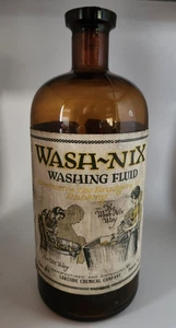 Antiguo líquido de lavado Wash-Nix ámbar botella papel etiqueta 32 oz. Lakeside - Imagen 1 de 9