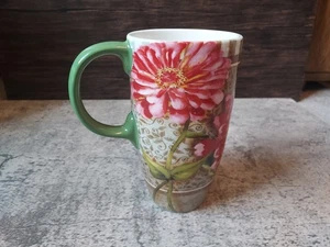 Christian Kaffeebecher groß 18 Unzen Rosa Blumen Schrift Jesaja 40:36 Multi Colo - Bild 1 von 5