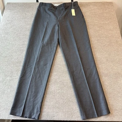 Calça masculina Lauren Ralph Lauren 36x34 plissada carvão lã reta cashmere nova com etiquetas - Imagem 1 de 4