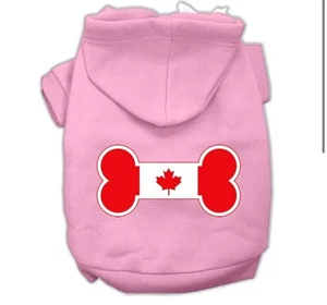 Pet, Dog & Cat Hoodie Screen Printed, "Bone Shaped Canadian Flag" Light XXL - Picture 1 of 3
