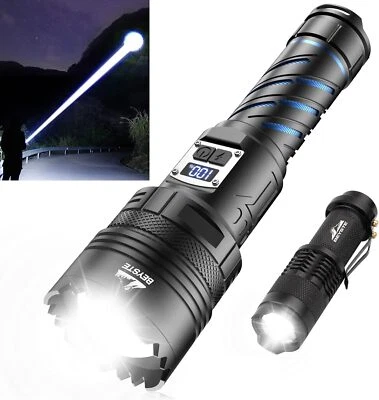 Taschenlampe Led Aufladbar 100000 Lumens USB Taktische Taschenlampe Extrem Hell - Bild 1 von 4