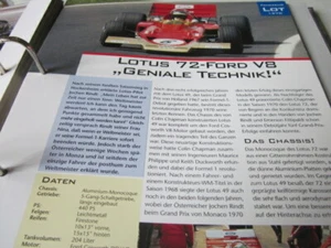 Formel 1 Chronik Fahrzeuge Lotus 72 Ford Vu8, 1970 - Imagen 1 de 1