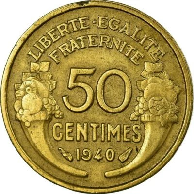 Moneda francesa 50 céntimos | Francia | 1931 - 1947 Foto 1 de 4