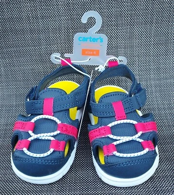 New Carter's Just One You Baby Boys First Steps Sandal Navy/Red Size 4 - Image 1 of 4