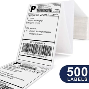 Etiquetas de envío térmico directo plegables con ventilador 4x6 para impresoras Zebra & Rollo 500-5000 piezas - Imagen 1 de 15
