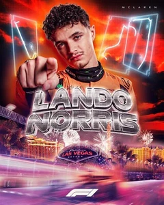 Foto de carreras de Fórmula 1 Lando Norris 2024 Las Vegas Grand Prix Collage 8x10 - Imagen 1 de 1