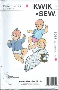 BRAGAS CAMISA KIMONO KWIK*COSTURA 2027 patrón de costura bebé tallas recién nacido~18mo sin cortar - Imagen 1 de 1