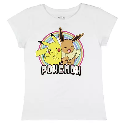 Pokemon ☆ Girls' Pikachu and Eevee T-Shirt ☆ (Little & Big Girls) XS-XL - Image 1 of 4