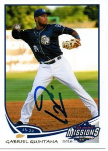 Gabriel Quintana 2016 San Antonio Missions Signed Card