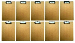 10 Set Klemmbrett A4 Holz mit Klemme aus Metall | Schreibunterlage | Clipboard - Picture 1 of 3