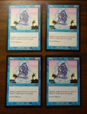 MTG Urza's Legacy Blue Common Snap x4 UNPLAYED Near Mint Cond - Image 1 of 2