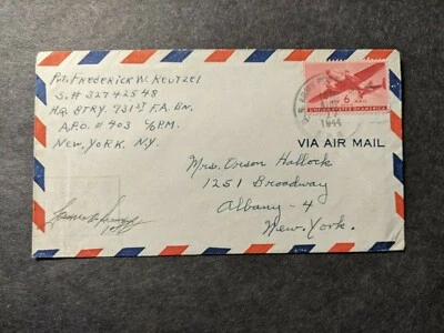 APO 403 POILLEY, FRANCE 1944 Censored WWII Army Cover 731st FA Bn APO 578 - Image 1 of 2