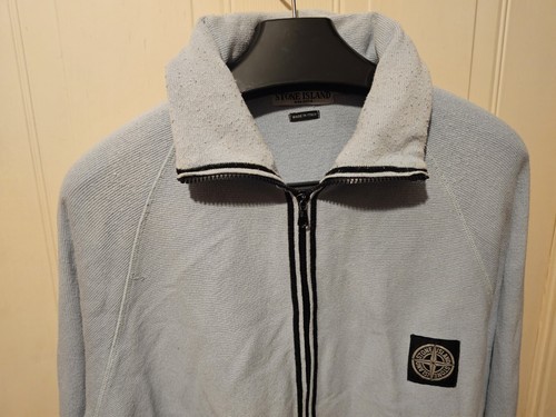 Stone Island RARO cappuccio giacca a vento nascosto CARDIGAN VINTAGE originale molto usa