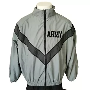 Army Windbreaker Jacket Mens Small Regular Skilcraft Nylon Gray Warm Up Jacket - Picture 1 of 10
