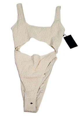 South Beach Swimsuit Womens Size US 10 Exclusive Scrunch Cut Out Ivory - Image 1 of 4
