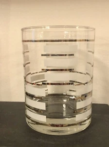 Georges Briard Vintage White/Gold Bars Replacement Single Lowball Whisky Glass - Picture 1 of 6