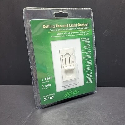 Hunter 27182 吊扇和灯控制全风扇 3 速风扇/灯双滑 — 第 1/4 张图片