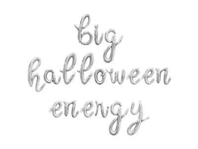 BIG HALLOWEEN ENERGY Letra Cursiva Globo Banner - Decoraciones Fiesta Halloween Foto 1 de 4