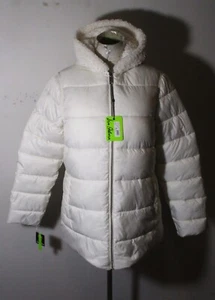 SAM EDELMAN Ivory Full Zip Reversible Insulated Hooded Jacket Size M NWT - Picture 1 of 11