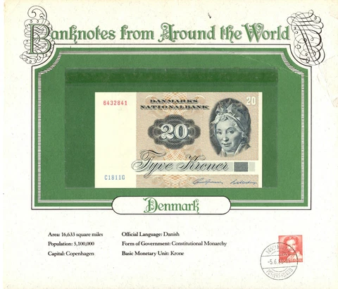 *World Banknotes Denmark 20 kroner P-49b.1 1981 UNC C1811C 6432841 Cover