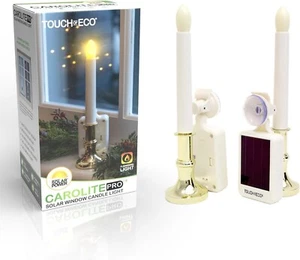 Solar LED Flameless Window Candles with Suction Cup - Flickering Flame, Holiday - Picture 1 of 7