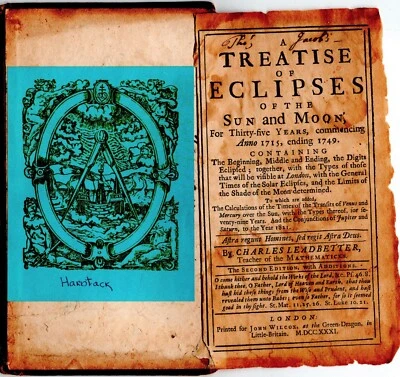 A Treatise on Eclipses, Leather, 1731, by Charles Leadbetter SCARCE-1/3 ! - Image 1 of 4