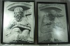 2 Framed Prints of Stone Carvings