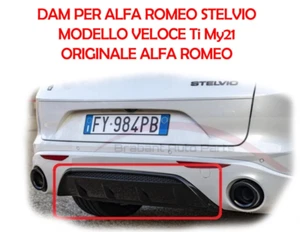 DAM SOTTOPARAURTI POSTERIORE ORIGINALE ALFA ROMEO STELVIO VELOCE NERO LUCIDO - Photo 1/2