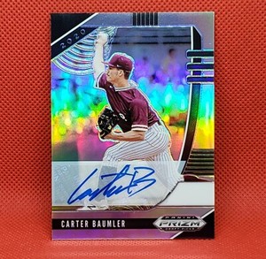 Carter Baumler ~ 2020 Panini Prizm Draft Picks PRIZM AUTO Autograph - ORIOLES 