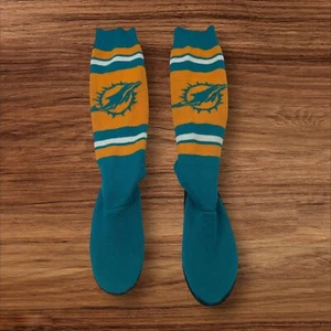 NFL Miami Dolphins Novelty Slipper Socks Team Logo Women's Size M (7-8) - Picture 1 of 5