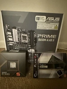 AMD Ryzen 5 7600X CPU ASUS B650M-A Prime AX II G.Skill 16GB RAM DDR5-6000 BUNDLE - Picture 1 of 6