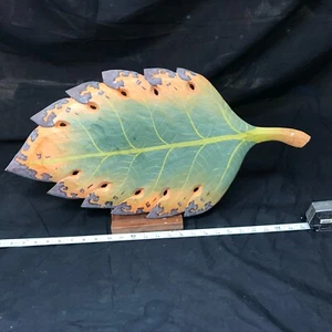 Wood Leaf Serving Tray Painted, Bali - Picture 1 of 7