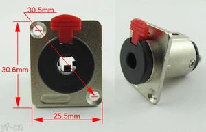 20pcs 3 Pole 6.35mm 1/4" Female Jack Panel Chassis Lock Socket Audio Connector - Picture 1 of 7