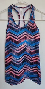 Ivivva Racer Back Tank Top Abstract Chevron Paint Splatter Girls Size 10 - Picture 1 of 5