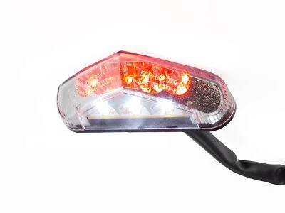 Universal Motorrad LED Rücklicht klar Brisk2  Kennzeichenbeleuchtung E-geprüft - Bild 1 von 3