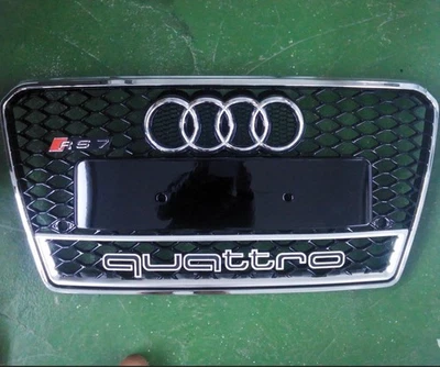 For 2011 2012 2013 2014 Audi A7 S7 RS7  Front bumper black Mesh Grill Grille - Image 1 of 2