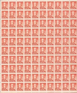 US Stamp 1955 1/2c Benjamin Franklin 100 Stamp Sheet Dry Print #1030a - Picture 1 of 1